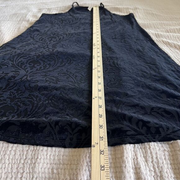 Final Touch Velvet Burnout Mini Dress Women Small Black Floral Whimsigoth Witchy - Picture 10 of 11